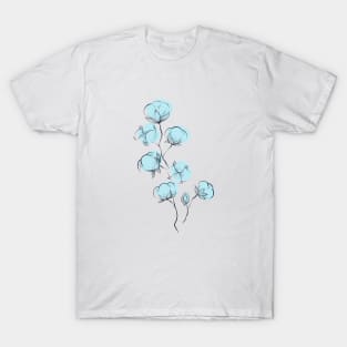 Blue cotton plant T-Shirt